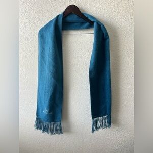 Alpaca Camargo Deep Teal Scarf Alpaca Blend Fringe 69" Long Cozy Winter Bold‎